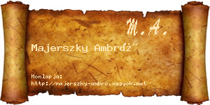Majerszky Ambró névjegykártya